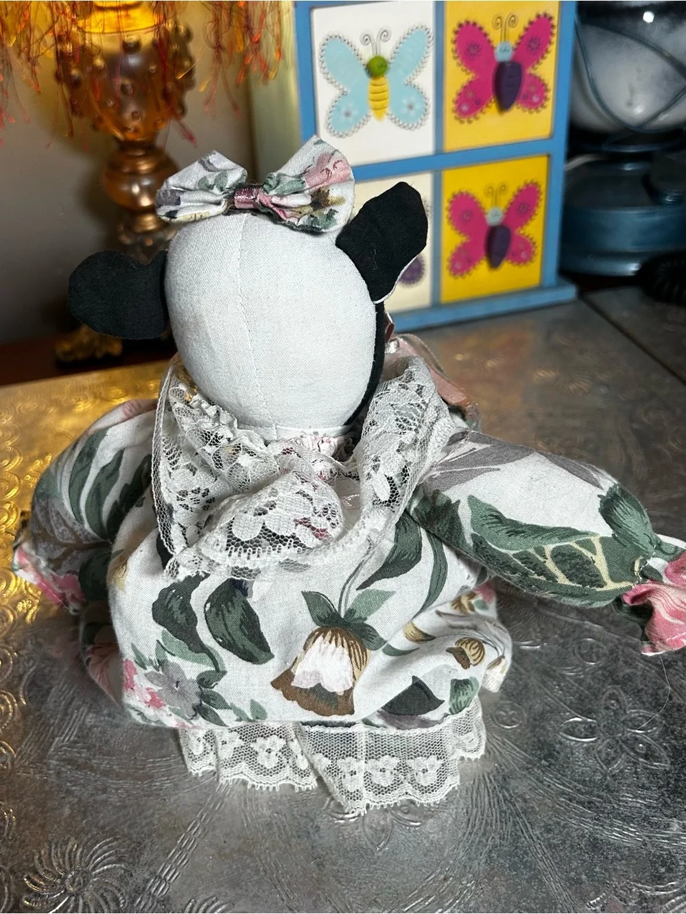 Vintage 90’s Country Cow Cloth Puppet in Dress